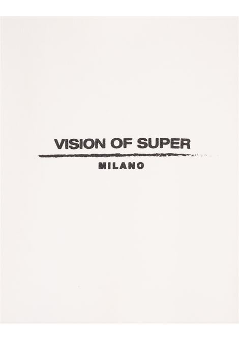 Felpa Bianca Con Fiamma Rossa Sul Petto VISION OF SUPER | VS01073BIANCO